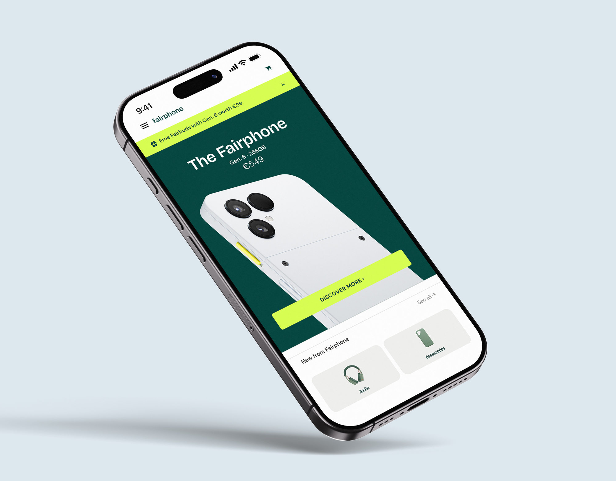 Fairphone promo UI